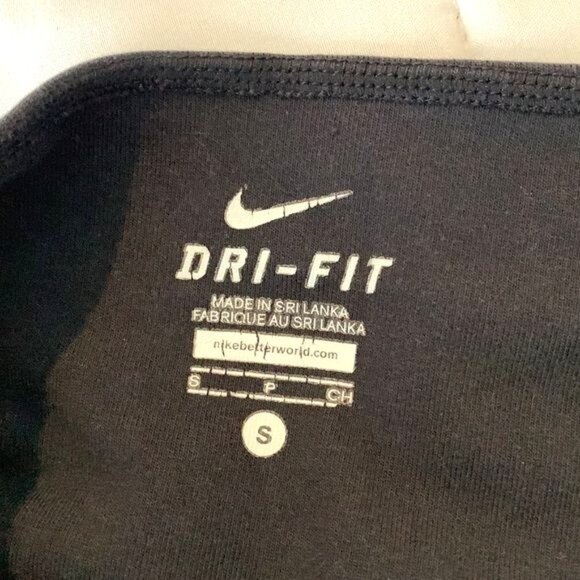Nike Dri-Fit Black Cropped Leggings S Moisture-Wicking Stretch Athletic Pants - Picture 2 of 7
